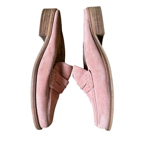 Madewell Elinor Loafer Mule Dusty Clay Pink Suede Leather Slide Size 7.5 - Picture 9 of 10